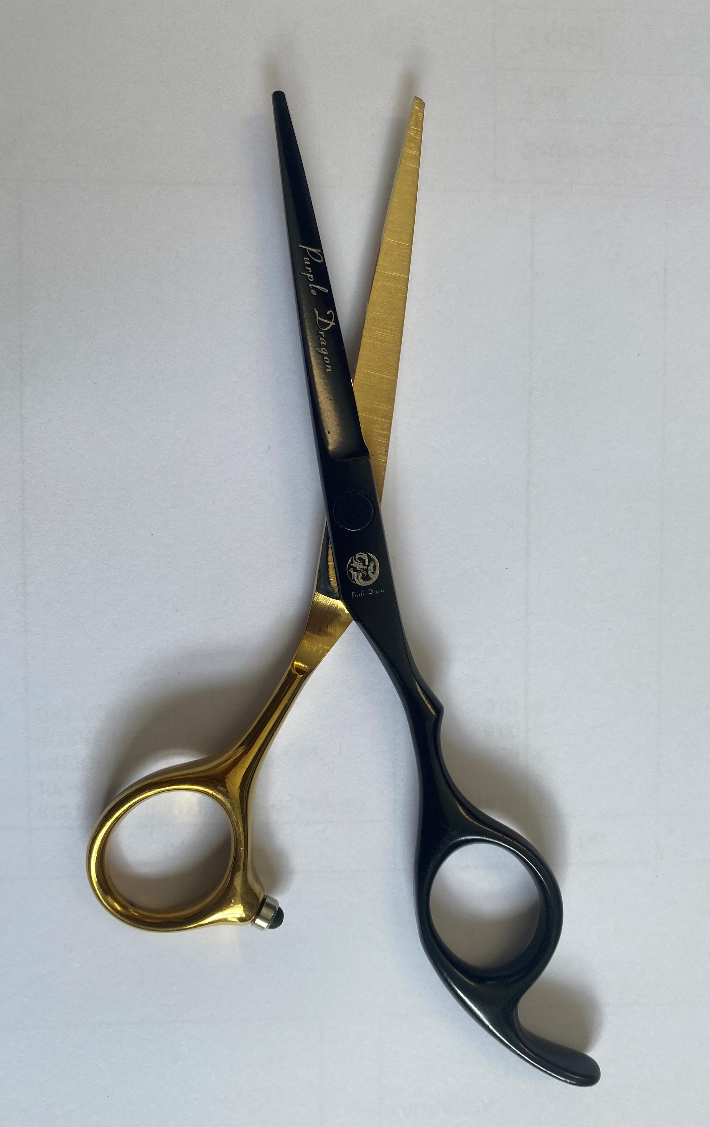 Professional Hairdressing Scissors 5.5"  Stainless Steel Hair Cutting Scissors- Black/Gold