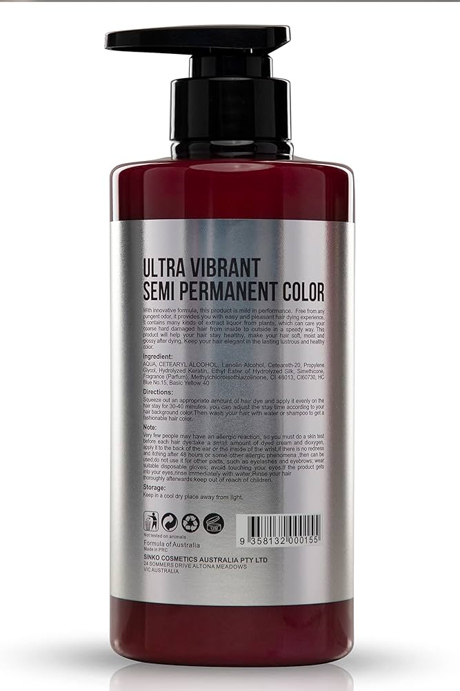 SINKO STYLING Classic Semi-Permanent Temporary Color 500ml - Red