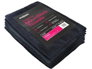 TOWEL BLACK MICROFIBRE 10 PACK - Chemical Resistant