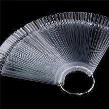 Nail Tips, Nail Polish Color Palette Display, with 1pc Iron Rings, Clear, (average 50 Pieces)