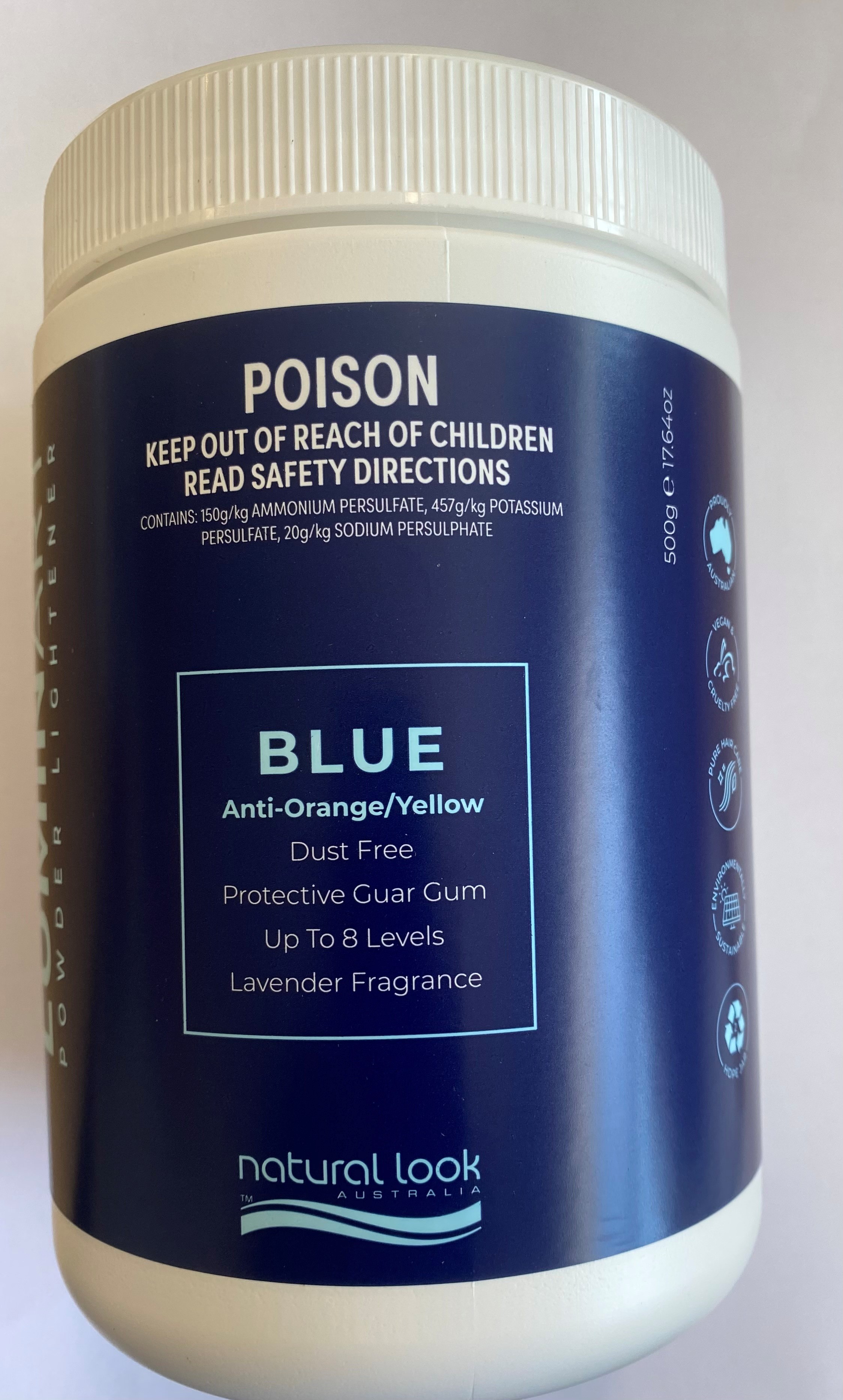 Luminart BLUE  Dust Free Bleach 500grm- Anti Orange/Yellow- Lavender Fragrance