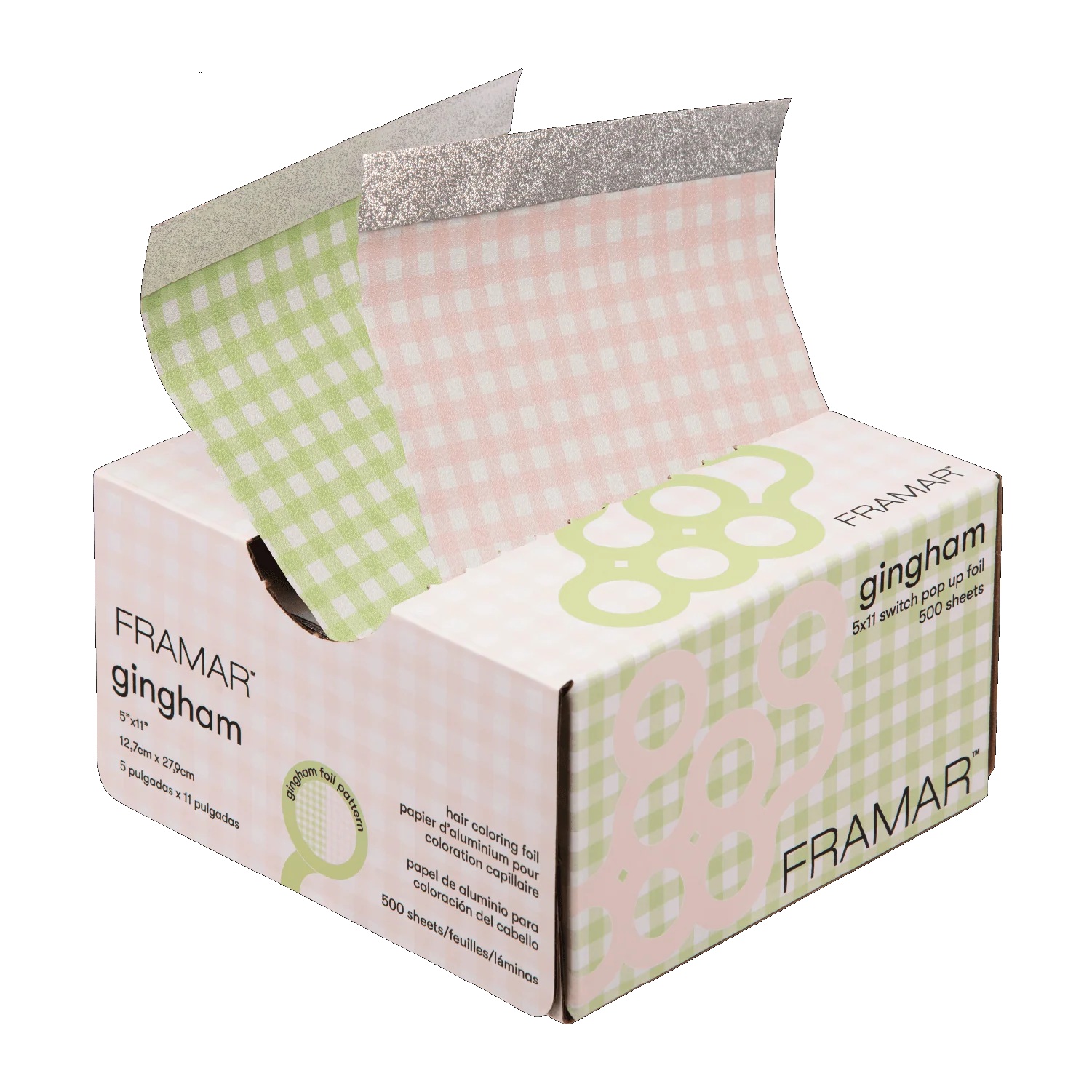 Framar Gingham Switch Pink/Green  Pop Ups 500 Sheets 12.5cm x 5cm