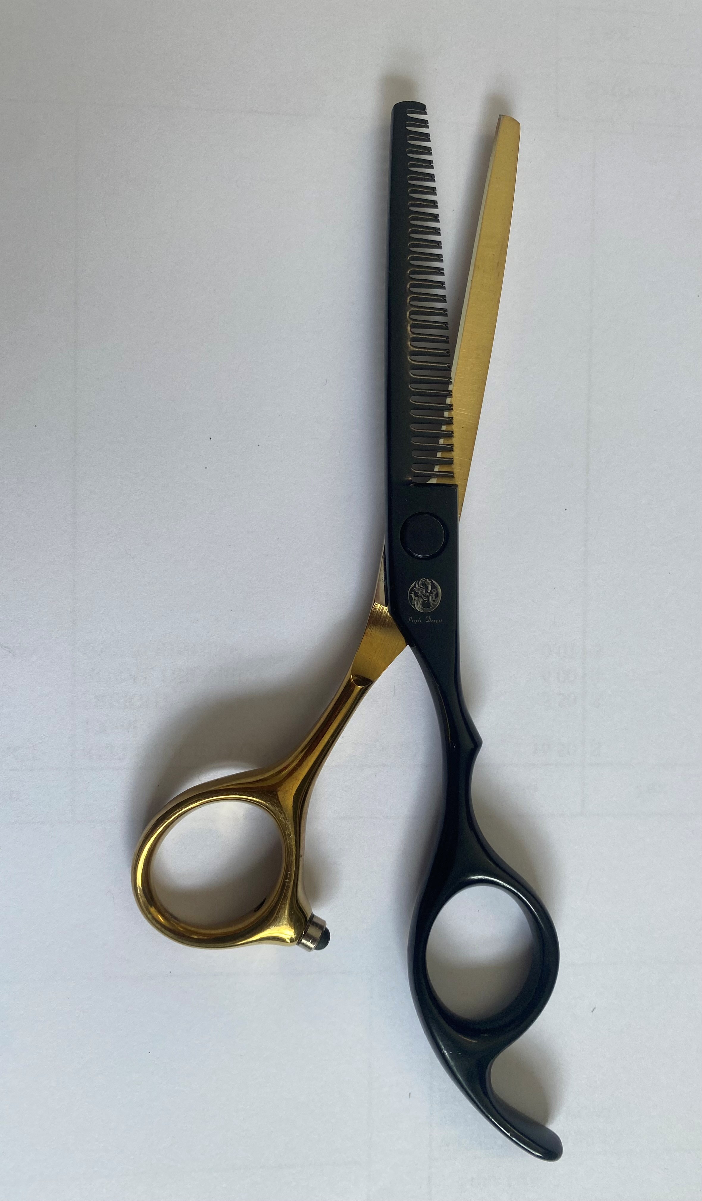 Professional Hairdressing Thinning Scissors 5.5" Stainless Steel-Black/Gold