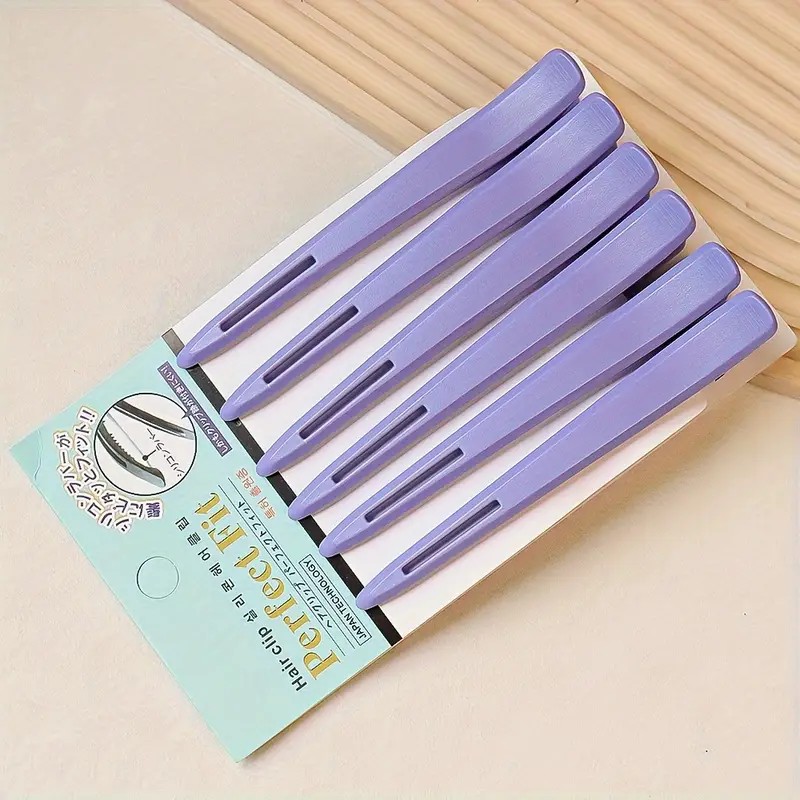 Sectioning Clips Anti No Slip Duck Billed (PK6) - COLOUR LILAC